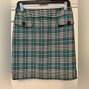 Harold's Teal Black and White Plaid Pencil Skirt
